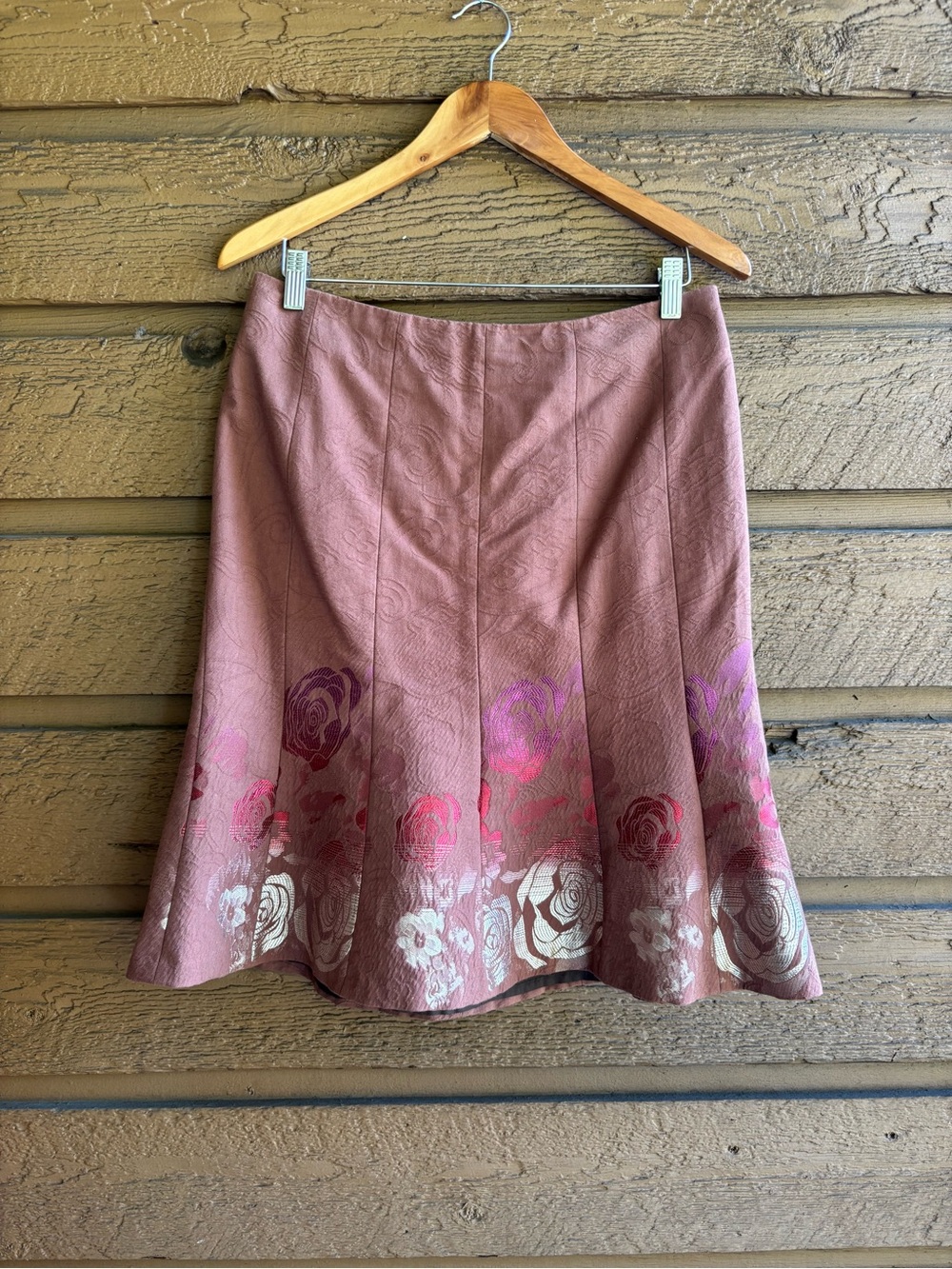 Vintage Mexx jacquard rose panel midi skirt